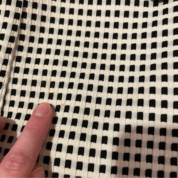 TALBOTS Plus Size Textured Checked Blazer Cream Black Check One Button Jacket 1X - Picture 15 of 16